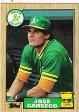Jose Canseco - 1987 Topps #620 - Topps All-Star Rookie Gold Cup -  NR MINT (B1)
