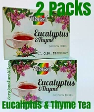2 Packs Therbal 50 Tea bags Te Eucalipto Tomillo Eucalyptus Thyme Free Shipping