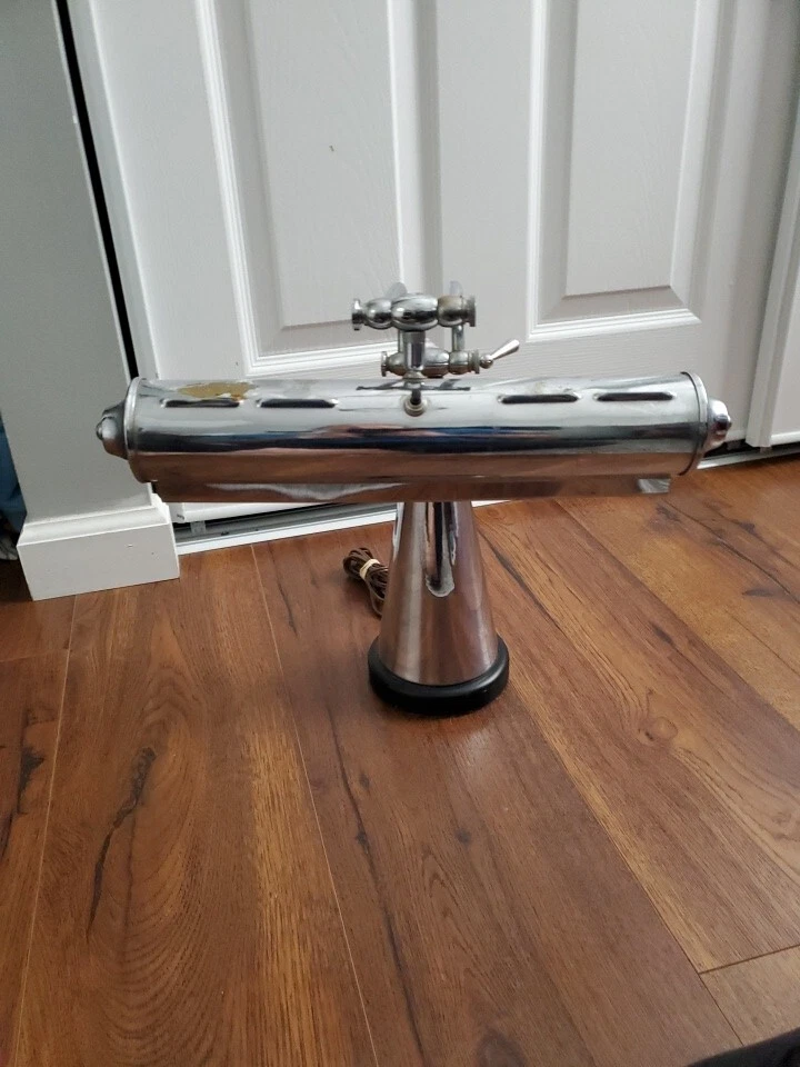 Lámpara de escritorio/mesa vintage de los años 50 cromada enrollable banqueros Art Deco brazo ajustable Foto 3 de 4