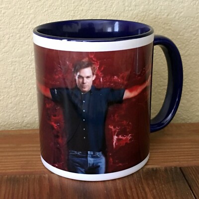 Dexter 11oz Coffee Mug ''We create our Destiny every day'' Blue Inside & Handle 