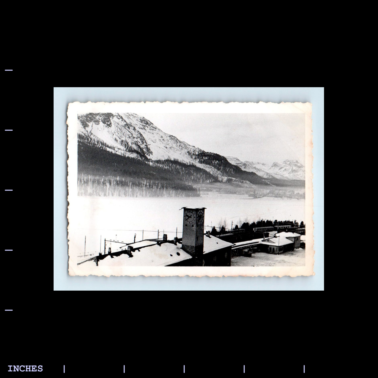 Old Vintage Photo SNOW WINTER SCENE ST MORITZ SWITZERLAND LANDSCAPE