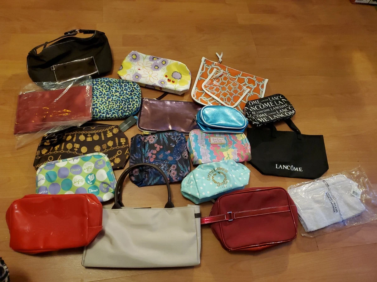 Lot 18 Designer Cosmetic/Makeup Bag/Zipped Pouch Brand &Design Vary