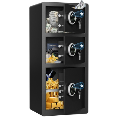#ad Second hand 3 Door Heavy Duty Large Home Safe with Dual Alarm System and Light $179.99