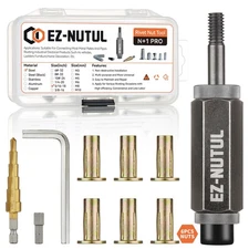 Multi-Grip Rivet Nut Installation Tool Set Pre-Bulbed Shank Flat Head Threade...