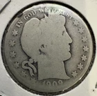 1909-S Barber Half Dollar $0.50 piece -