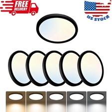6 Pack 12 Inch LED Flush Mount Ceiling Light Fixtures, 24W 2640LM 5 CCT Select