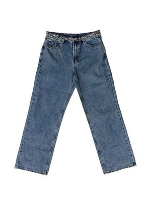 Babylon LA Chain Lock Blue Denim Straight Leg Jeans Baggy Men s 32 Skater NEW