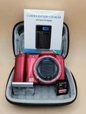 Olympus Digital Camera SZ-14 14.0MP Red, fully tested. Case, battery, charger.