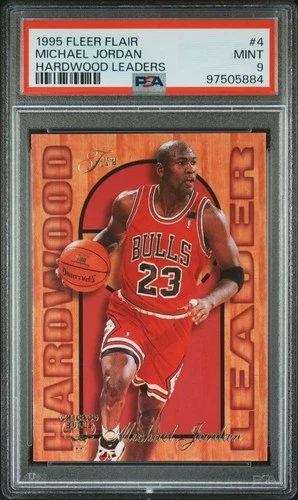 1995 FLEER FLAIR HARDWOOD LEADERS #4 MICHAEL JORDAN PSA 9