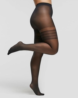2 Strumpfhosen POMPEA Comfort 40 den Body verstärkt und kalibriert Gr. 7 und 8 schwarz