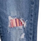 Kancan Distressed Jeans 5/26 Geometric Embroidered Patched Medium Wash Comfort  — photo 4