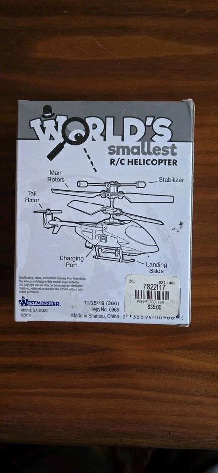 World's Smallest R/C Helicopter Yellow Ages 8+ - Image 2 of 2