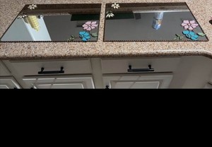 14x20 Stained Glass Vanity Tray With Tiffany-style Gold Trim