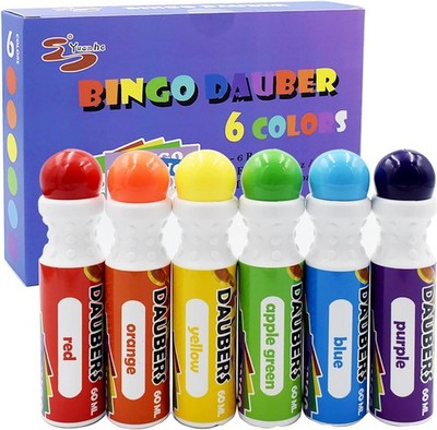 Yuanhe Bingo Daubers Dot Markers - Mixed Colors Set of 6 Pack 