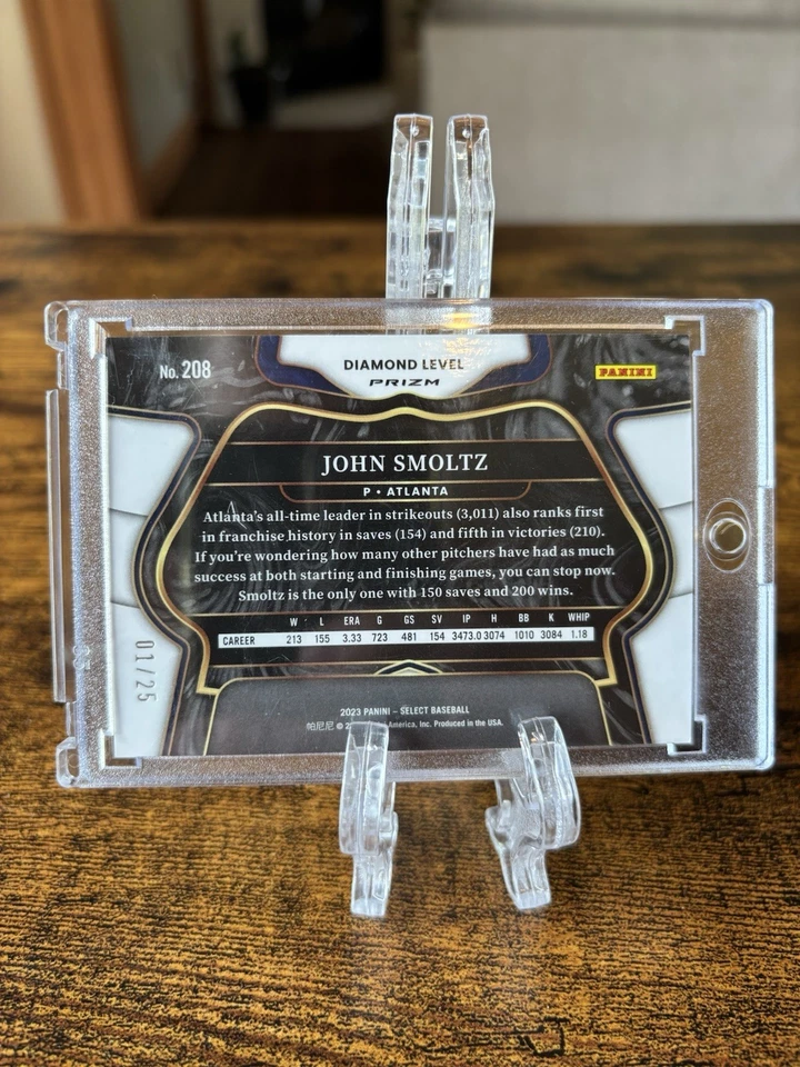 2023 Panini Select - Concourse John Smoltz #74 Tri-Color Prizm /25 - Image 2 of 2