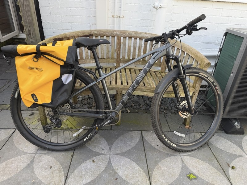 Trek X-Caliber Mountain Bike and panniers