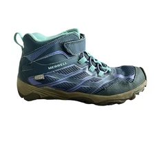 Merrell Moab Mid AC Waterproof Hiking Shoes Blue US4M Girls Boots