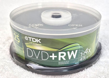 TDK DVD RW 4X 4.7GB 25-Pack DVD - Sealed, no longer being manufactured 