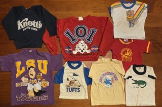 Lotto 8 vestiti vintage anni 80/90 bambino/gioventù made in USA punto singolo