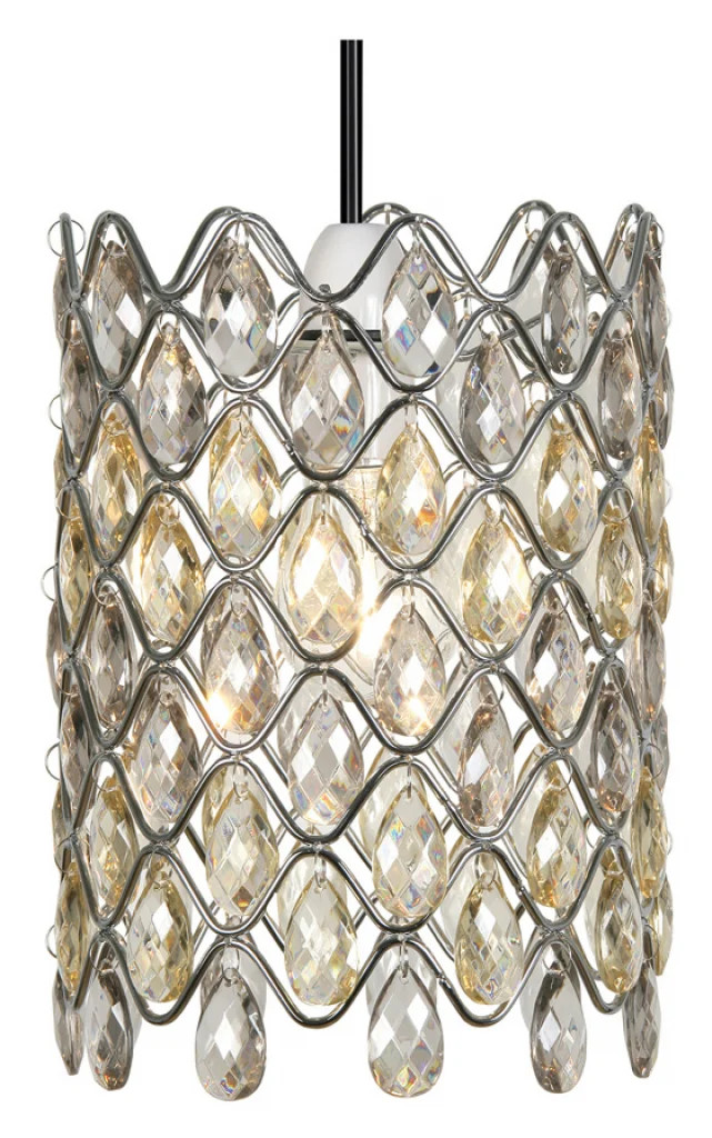 Lampshade Silver Moura Acrylic Chrome 180mm Shade Only Oaks Lighting 893 CL