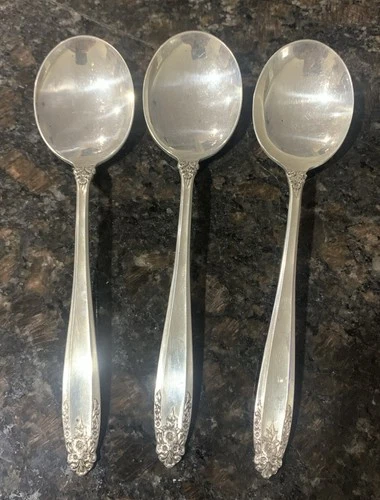 Set of 3 International Sterling Prelude Soup Spoons