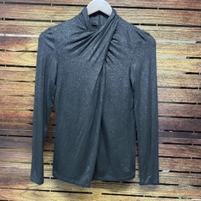 Lauren Ralph Lauren Metallic Gray Long Sleeve Top Size S