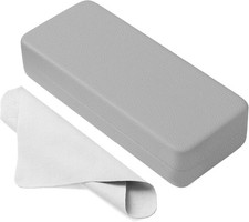 Large Hard Shell Eyeglasses Case - Square PU Leather Protective Sunglasses Case