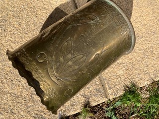 Trench art ww1 decorated 15cm shell case