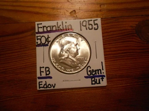 1955 silver Franklin Half Dollar BU+ BLAZER!!! PQ!!! FBL!!! TOUGH DATE!!!!