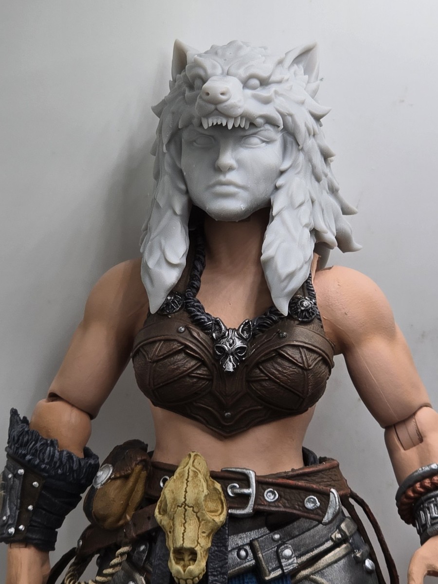 Underworld Barbara Barbara,We Face オリジナル 3d Printed ULFHEDNAR BARBARIAN FEMALE #1 1.0 Headsculpt For Mythic