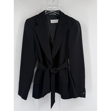 Max Mara black curpo blazer with tie size 10