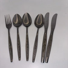 6PC Hanford Forge PROVINCIAL WHEAT Stainless Flatware Korea Fork Tabl Knives
