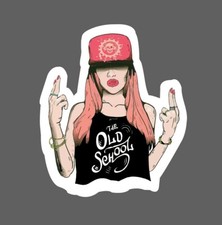 Old School Sticker Snapback Waterproof Middle Finger Quote Gift NEW