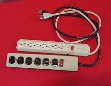 2 Temporary Relocatable Power Tap 6 Outlet Strips 14 AWG Pre-owned Heavy Duty