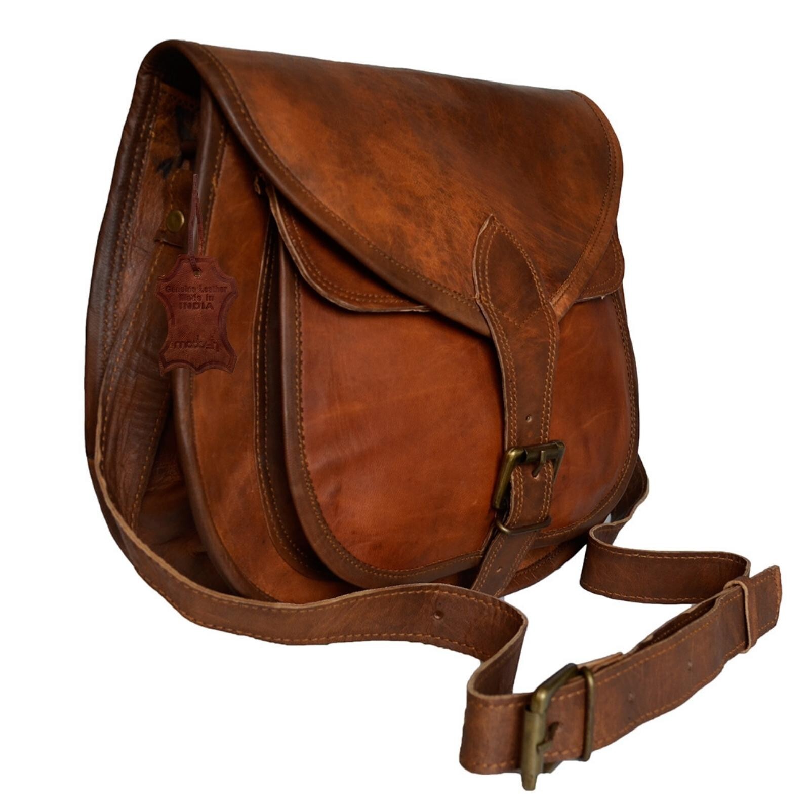 Crossbody Bag For Women Genuine Leather Brown Side Sling Girls Evening Purse-image