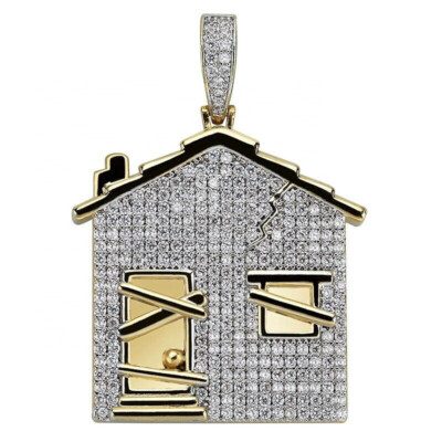 Latest Trendy Cute Trap House Fashion Jewelry Pendant With White Round Cut Stone