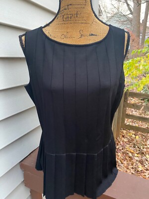 Stunning! John SIZE LARGE Black Peplum Rayon Blend