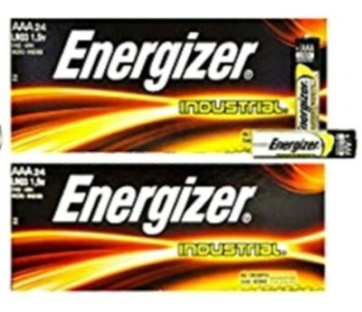 48 Energizer AAA Industrial Alkaline Batteries (EN92, LR03, 1.5V) EXP 2028