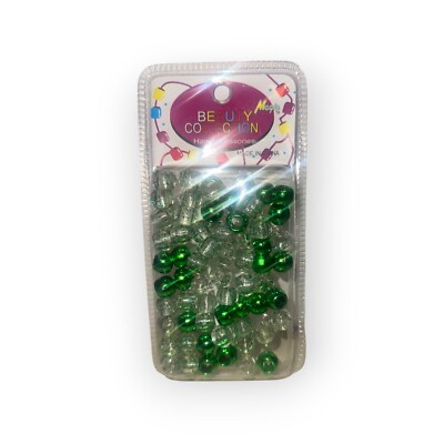Beauty Collection Hair Accessories Haarperlen Farbe: Grün/Weiß 100g