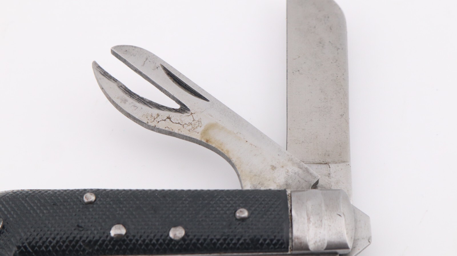 Vintage Black Case Knife Can Opener Awl Folding Pocket Knife eBay