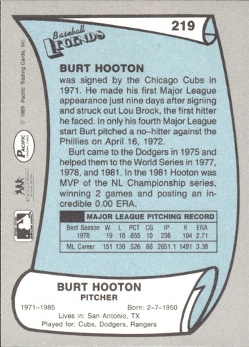 1988 and 1989 Pacific Baseball Legends MLB Set Break #1-#220 — You Choose! - Picture 435 of 441