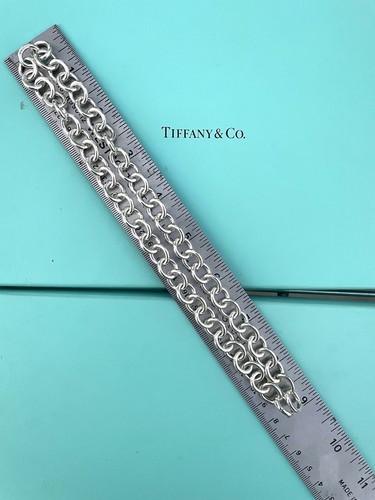 Tiffany & Co. Sterling Silver Clasping END Link Necklace Choker For Charms 18” - Picture 12 of 13