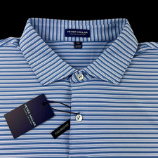Peter Millar Crown Crafted Striped Performance Stretch Polo Shirt 2XL 115