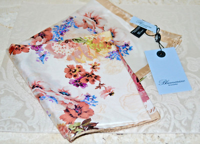 NWT $290 BLUMARINE Rose Print Twill Silk Foulard Scarf 35 Made in Italy