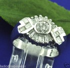 Pre owned 14k Solid White Gold Ladies Natural Diamond Ring Baguette 1.41 ct — photo 1