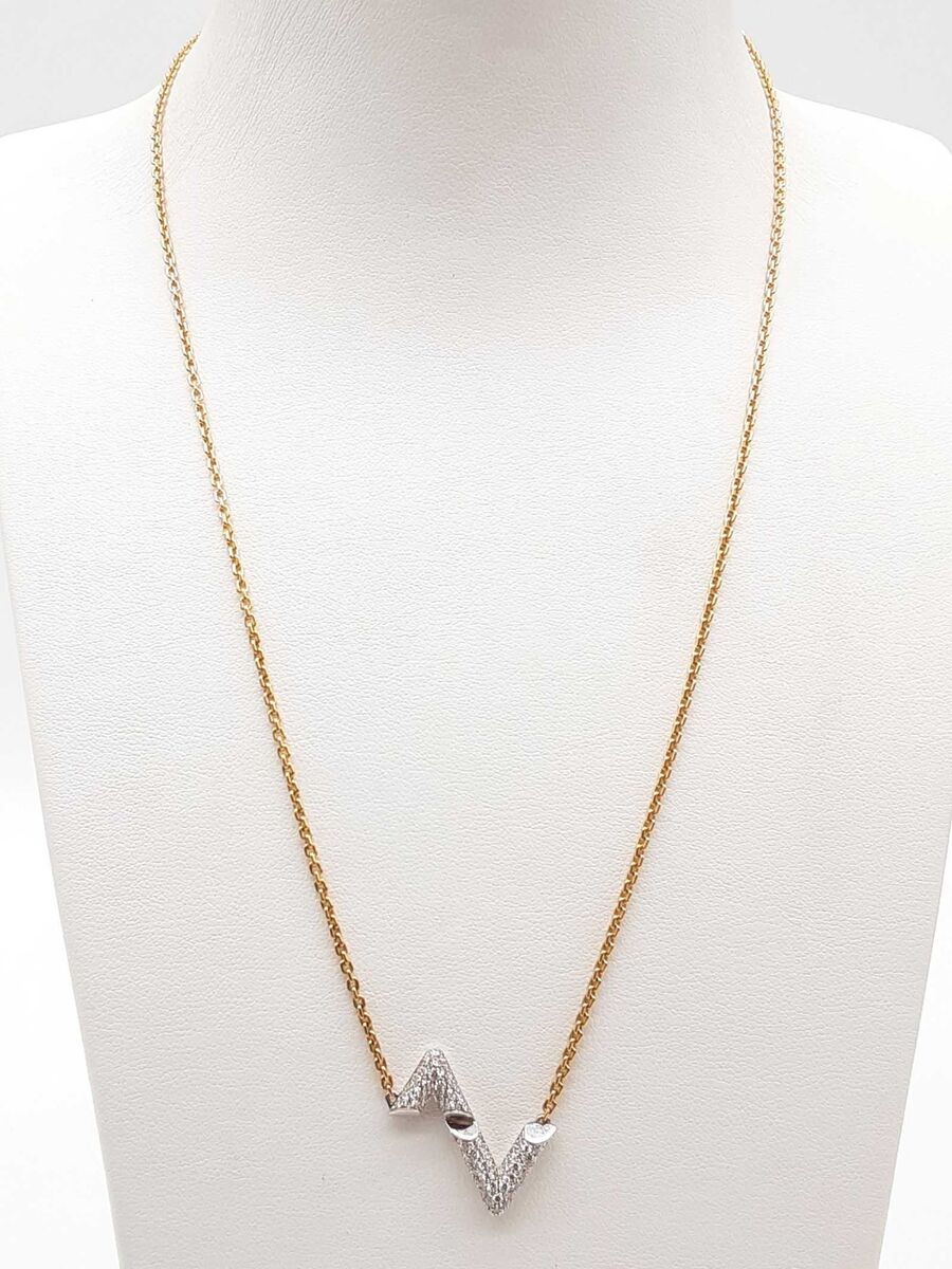 Louis Vuitton Lv Volt 18k Two-tone Gold Diamond Pendant Louis Vuitton Lv Volt 18k Two-tone Gold Diamond Pendant
