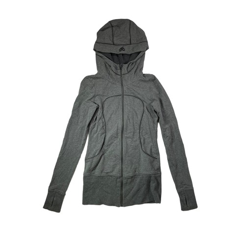 Lululemon Gray Hoodie Full Zip Long Fitted Sweatshirt Womens 6
