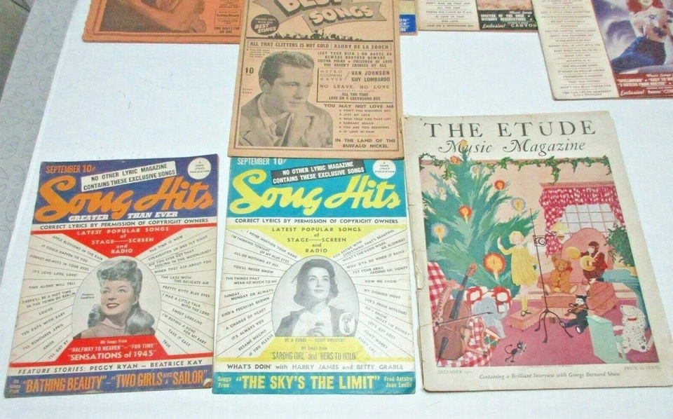 VTG MUSIC MAGAZINE 30-40S LOT HIT PARADER SONG HITS ETUDE BIG SONGS CRAFT  - Image 2 of 4