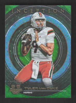 Tyler Van Dyke 2022-23 Bowman University Inception Aqua Foil V2 Miami #/199 #8