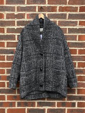 Isabel Marant Étoile Ladies Elomia Wool Checked Blanket Coat Uk8 Eu36 Small A422
